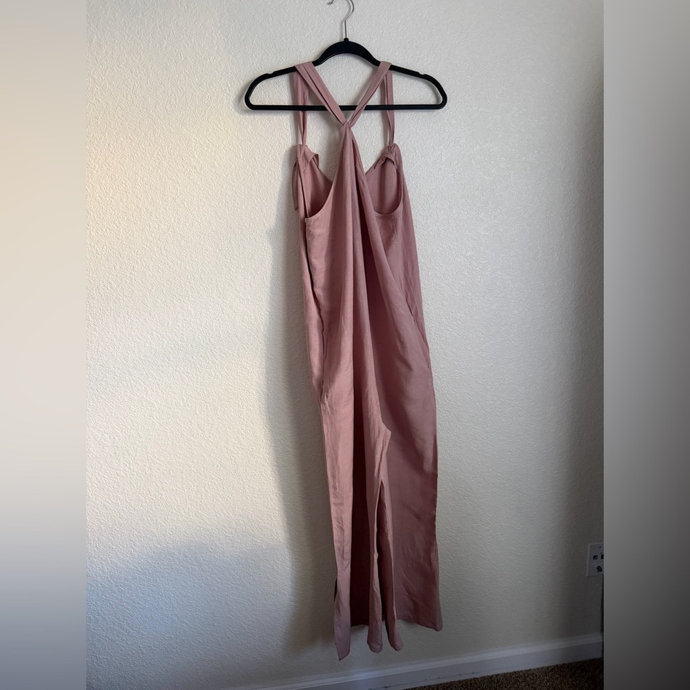Hatch Noa Maternity Pregnancy Linen Jumpsuit 0 Blush Pink - Picture 3 of 12